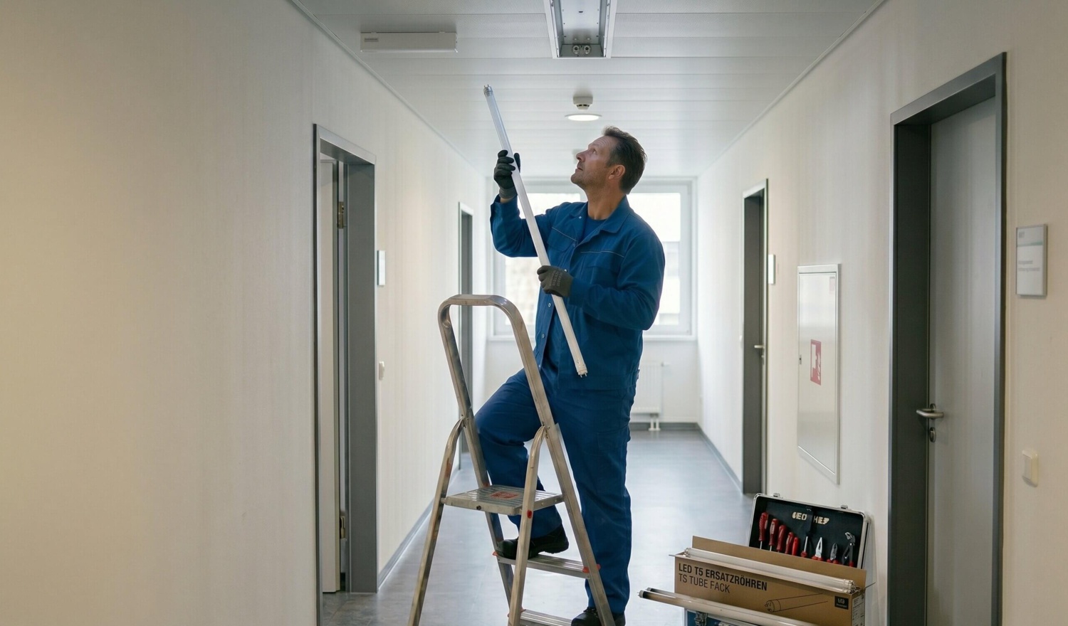 Hausmeisterservice führt Kleinreparatur in einem Gewerbeobjekt in NRW aus